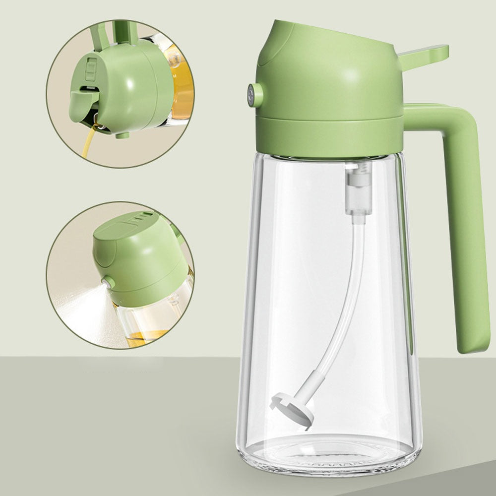 2-in-1 Oil Sprayer Bottle for Kitchen | Oil Dispenser Spray Bottle for Cooking, BBQ & Salad